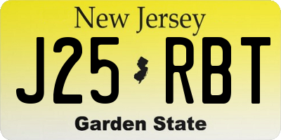 NJ license plate J25RBT