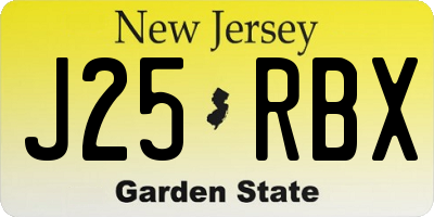 NJ license plate J25RBX