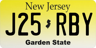 NJ license plate J25RBY