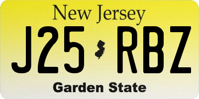 NJ license plate J25RBZ
