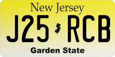 NJ license plate J25RCB