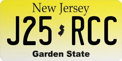 NJ license plate J25RCC