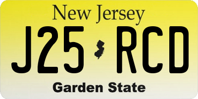 NJ license plate J25RCD