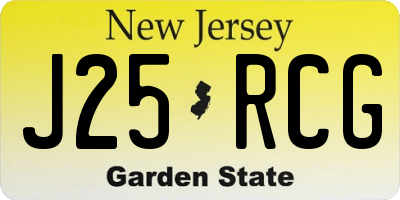 NJ license plate J25RCG