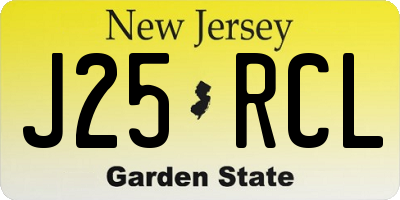 NJ license plate J25RCL