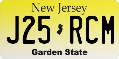 NJ license plate J25RCM