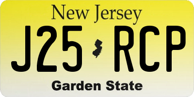 NJ license plate J25RCP