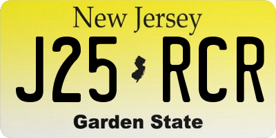 NJ license plate J25RCR