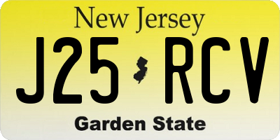 NJ license plate J25RCV