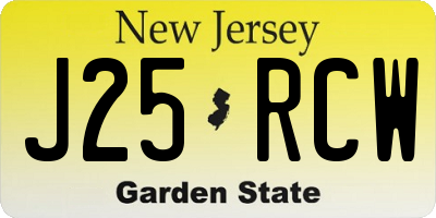 NJ license plate J25RCW