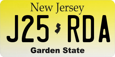 NJ license plate J25RDA