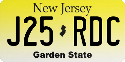 NJ license plate J25RDC