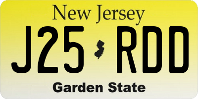 NJ license plate J25RDD