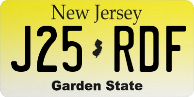 NJ license plate J25RDF