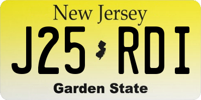 NJ license plate J25RDI