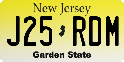 NJ license plate J25RDM
