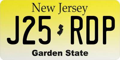 NJ license plate J25RDP