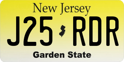 NJ license plate J25RDR