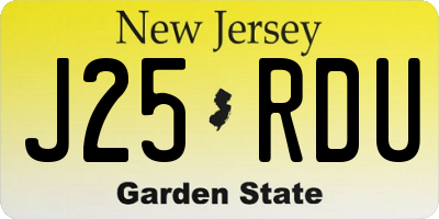 NJ license plate J25RDU