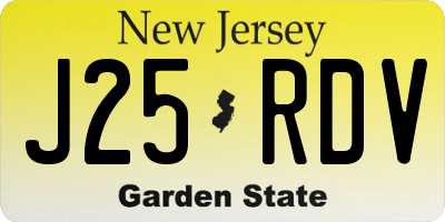 NJ license plate J25RDV