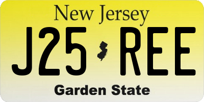 NJ license plate J25REE
