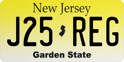 NJ license plate J25REG