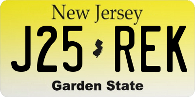 NJ license plate J25REK