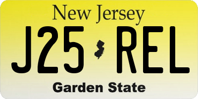 NJ license plate J25REL