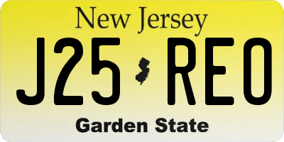 NJ license plate J25REO