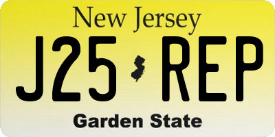 NJ license plate J25REP