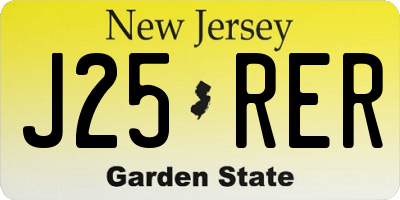 NJ license plate J25RER
