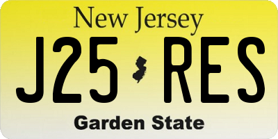 NJ license plate J25RES