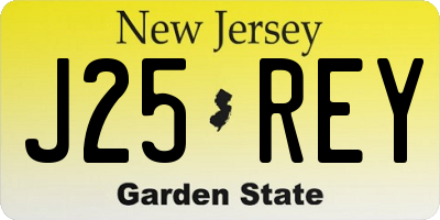 NJ license plate J25REY