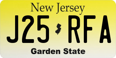 NJ license plate J25RFA