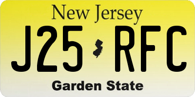 NJ license plate J25RFC