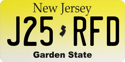 NJ license plate J25RFD