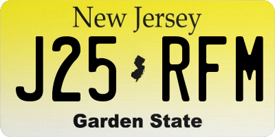 NJ license plate J25RFM