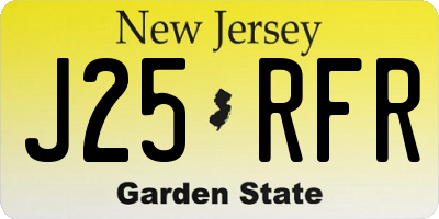 NJ license plate J25RFR