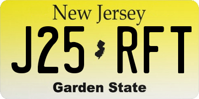 NJ license plate J25RFT