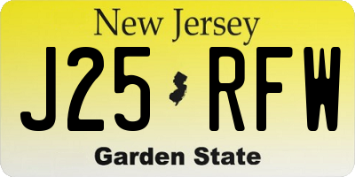 NJ license plate J25RFW