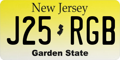 NJ license plate J25RGB