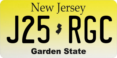 NJ license plate J25RGC