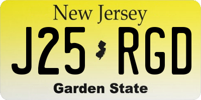 NJ license plate J25RGD