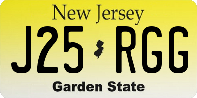 NJ license plate J25RGG