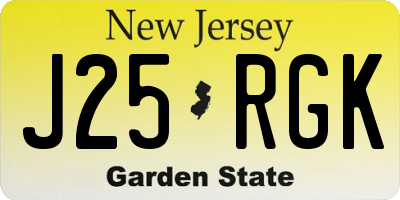 NJ license plate J25RGK