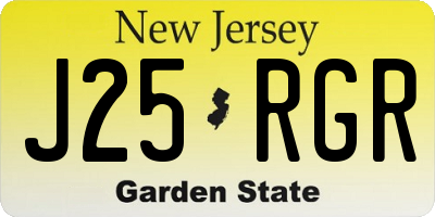 NJ license plate J25RGR