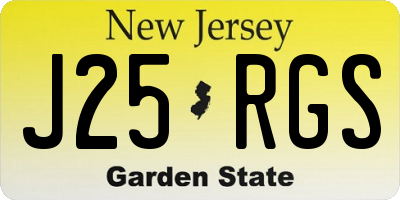 NJ license plate J25RGS