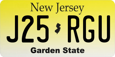 NJ license plate J25RGU