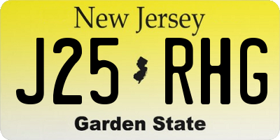 NJ license plate J25RHG