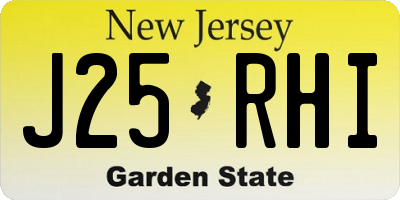 NJ license plate J25RHI